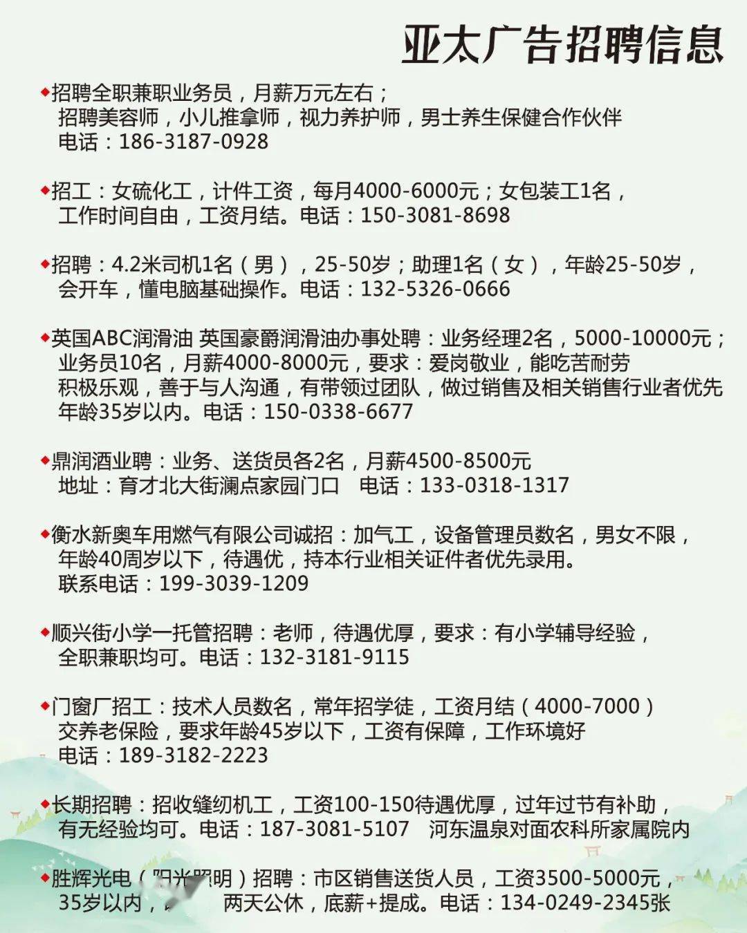 永乐社区最新招聘信息汇总